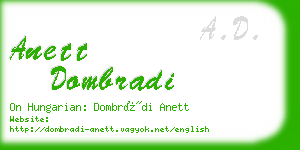 anett dombradi business card